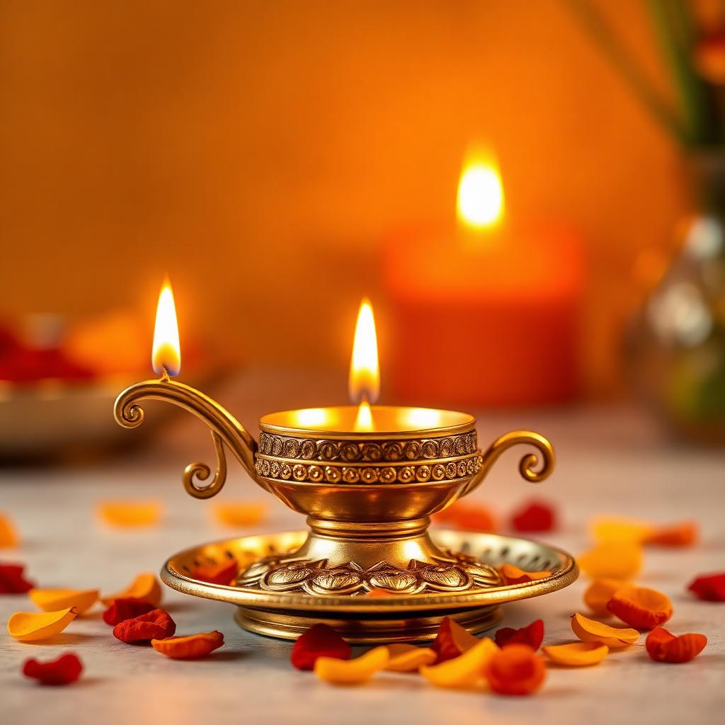 Brass Pooja Diya Set